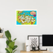 Oude kaartprint van Honduras Poster (Thuiskantoor)