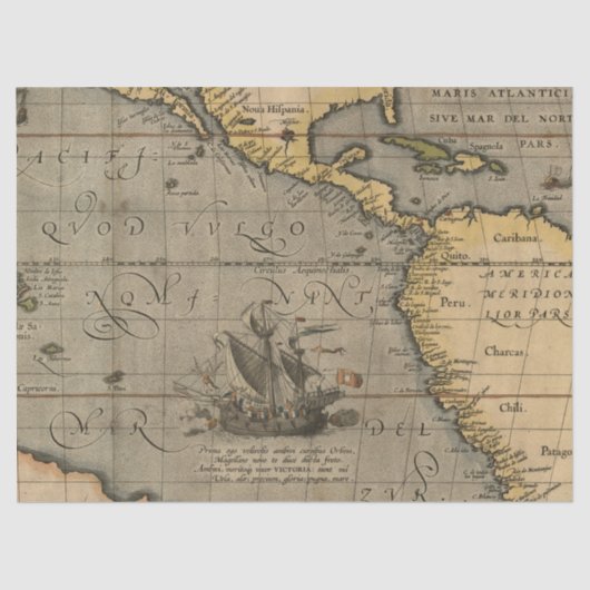 Oude Kaartserie 1 Ontwerp 14 Tissuepapier (Voorkant)