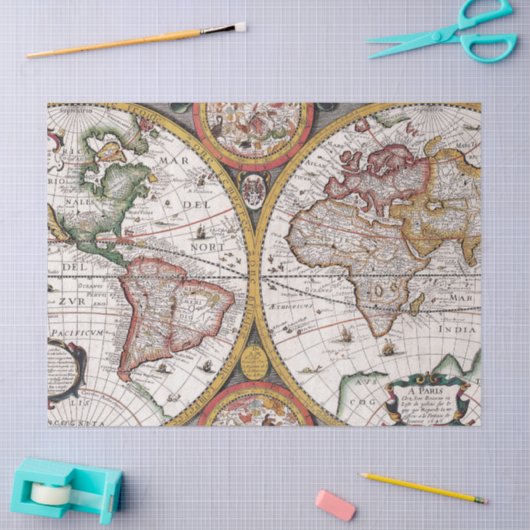 Oude Kaartserie 1 Ontwerp 9 Tissuepapier (Craft)