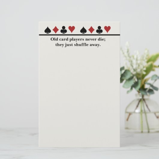 Oude kaartspelers briefpapier (Staand voorkant)