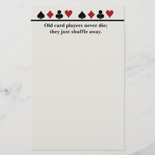 Oude kaartspelers briefpapier (Voorkant)