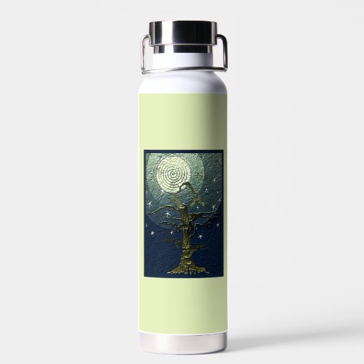 Oude kabelboom maan en sterren Y Waterfles (Achterkant)
