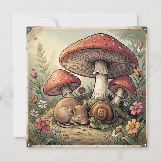 Oude Kabouterhuis Paddenstoelen en Wilde Dieren (Voorkant)