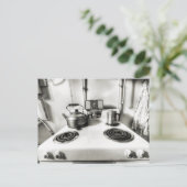 Oude Kachel met Theeketel Antiek Kachel Briefkaart (Staand voorkant)