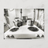 Oude Kachel met Theeketel Antiek Kachel Briefkaart (Voorkant)