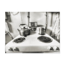 Oude Kachel met Theeketel Antiek Kachel