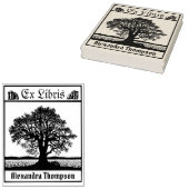 Oude kale boom in de winter Ex Libris Boeknaam Rubberstempel (Gestempeld)