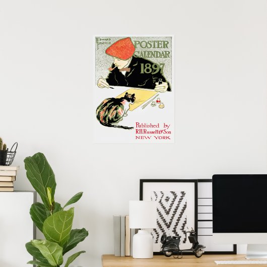 Oude kalenderadvertentie poster (Thuiskantoor)