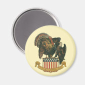 Oude kalkoen op Thanksgiving Day, adelaar, Amerika Magneet (Voorkant / Achterkant)