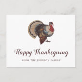 Oude kalkoen Prettig Thanksgiving Briefkaart (Voorkant)