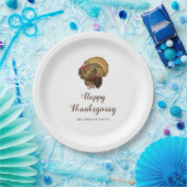 Oude kalkoen Prettig Thanksgiving-diner  Papieren Bordje (Feest)