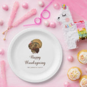 Oude kalkoen Prettig Thanksgiving-diner  Papieren Bordje (Feest)