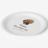 Oude kalkoen Prettig Thanksgiving-diner  Papieren Bordje (Gekanteld)