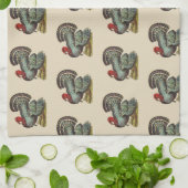 Oude kalkoen theedoek (Gevouwen)