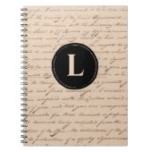 Oude kalligrafie van Antiek Letter Monogram Writer Notitieboek (Voorkant)