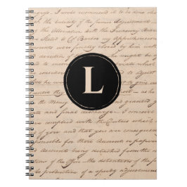 Oude kalligrafie van Antiek Letter Monogram Writer Notitieboek
