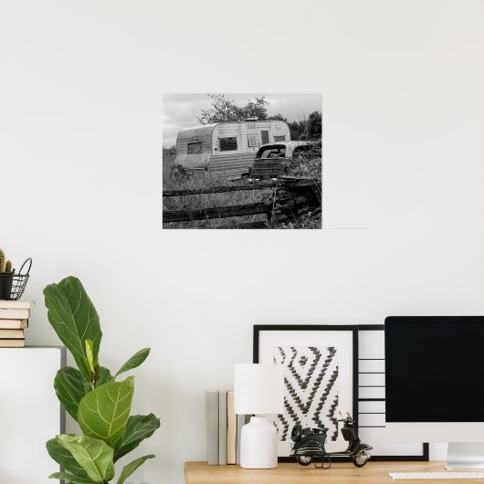 Oude kamper in zwart-wit poster (Thuiskantoor)