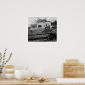 Oude kamper in zwart-wit poster (Keuken)