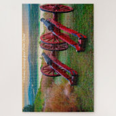 Oude kanonnen uit de burgeroorlog. Kerstgroeten Legpuzzel (Verticaal)