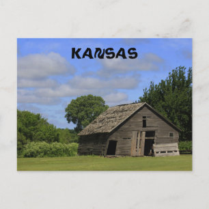 Oude Kansas Country Barn Post Card Briefkaart
