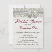 Oude Kant Bruiloft Bruids Douche Uitnodiging op ma (Voorkant)