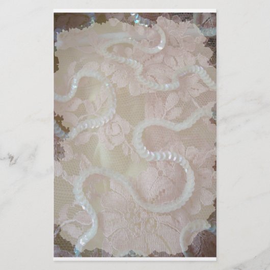  Oude Kant en Sequins Stationery Briefpapier (Voorkant)