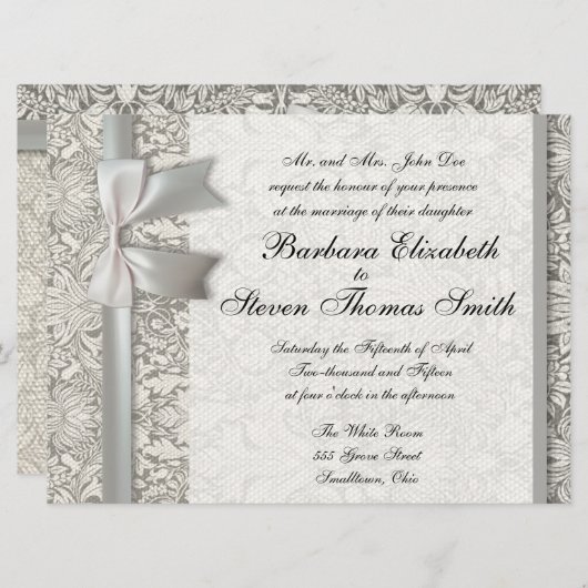 Oude Kant Mooie Bruiloft Uitnodiging Custom (Voorkant / Achterkant)