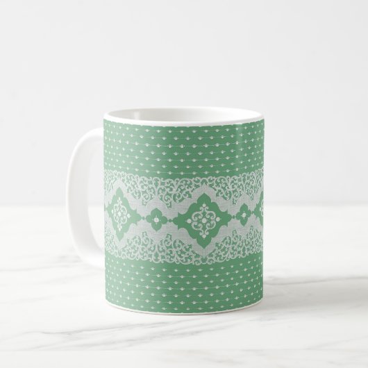 Oude Kant op Arsenic (Groene) Koffie Mok (Voorkant links)
