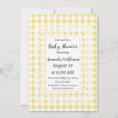 Oude Kanten Gele Gingham Baby Shower Kaart (Voorkant)