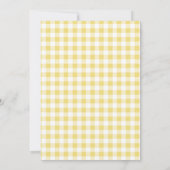 Oude Kanten Gele Gingham Baby Shower Kaart (Achterkant)
