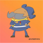 Oude Kapitein Cartoon Kapitein Sticker (Voorkant)