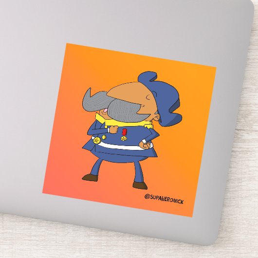 Oude Kapitein Cartoon Kapitein Sticker (Detail)