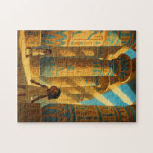 Oude Karnak Kolommen Heilige Puzzel Blauw (Horizontaal)