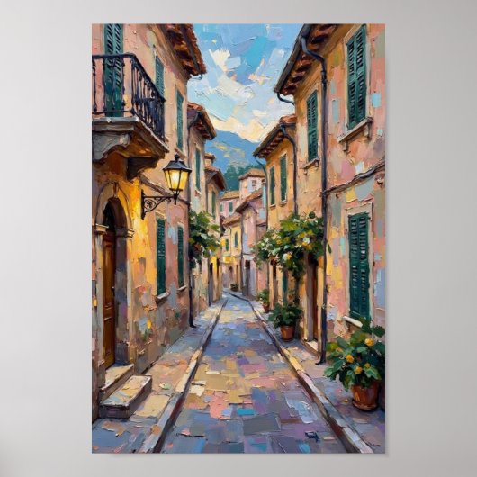 Oude Kasseienstraat Europese Kunst Poster (Voorkant)