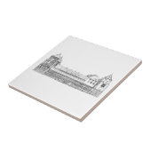 Oude Kasteel Architectuur Schets Tegeltje (Zijkant)