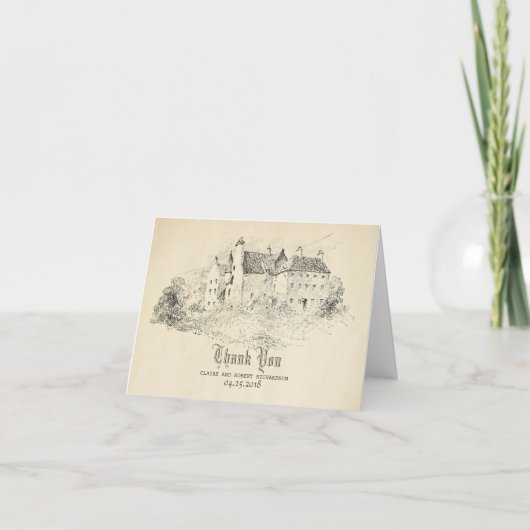 Oude Kasteel Sprookjeshuwelijk Bedankt (Voorkant)