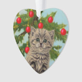 Oude kat en kerstboom ornament (voorkant)