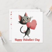 Oude Kat & Hart Valentijnsdag Kaart (Voorkant / Achterkant in situ)