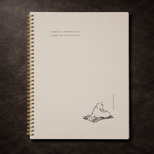 Oude kat illustratie donkere academici notitieboek