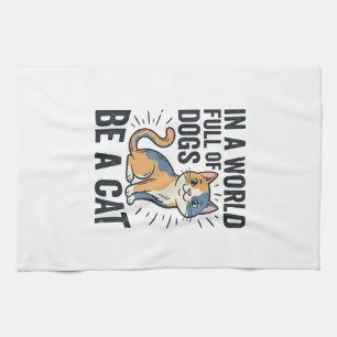 Oude Kat Liefhebber Wees een Kat Grafisch Ontwerp_ Theedoek