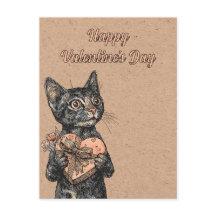 Oude Kat Met Hartendoos Valentijnsdag
