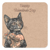 Oude Kat Met Hartendoos Valentijnsdag