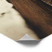 Oude kat op boot sepia tint poster (Hoek)