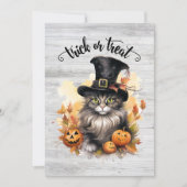Oude kat rustieke aangepaste Halloween-feest Kaart (Voorkant)