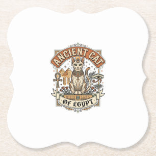 Oude Kat Van Egypte Kat Oud Egypte Vintage Vec Kartonnen Onderzetters