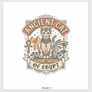 Oude Kat Van Egypte Kat Oud Egypte Vintage Vec Sticker