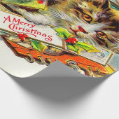 Oude kat vrolijk kerstfeest  cadeaupapier (Hoek)