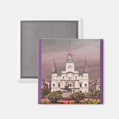 Oude kathedraal in New Orleans Frans kwartier Magneet (Voorkant / Achterkant)