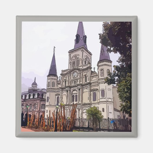 Oude kathedraal op JackSon Square Magneet (Voorkant)
