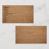 Oude katoencanvasstructuur voor achtergrond visitekaartje (Voorkant / Achterkant)